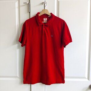 Levis Polo Shirt Men M Red Standard Fit Short Sleeve Cotton Embroidered Logo